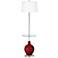 Cabernet Red Metallic Ovo Tray Table Floor Lamp