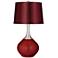 Cabernet Red Metallic Satin Merlot Shade Spencer Table Lamp