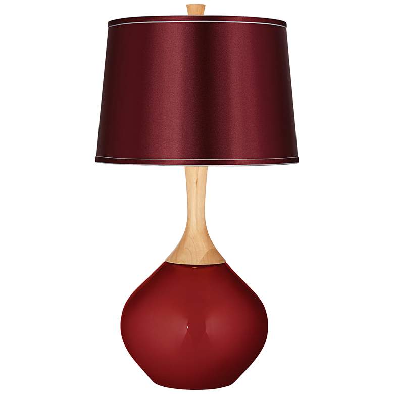 Image 1 Cabernet Red Metallic Satin Merlot Shade Wexler Table Lamp
