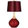 Cabernet Red Metallic Satin Merlot Shade Wexler Table Lamp