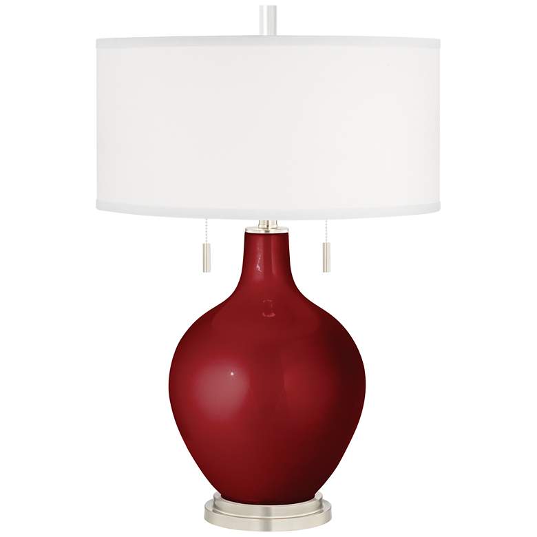 Image 1 Cabernet Red Metallic Toby Table Lamp