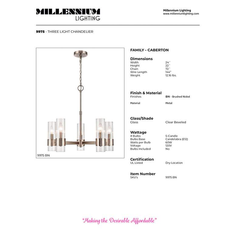 Image 6 Caberton 24"W Brushed Nickel 5-Light Wagon Wheel Chandelier more views