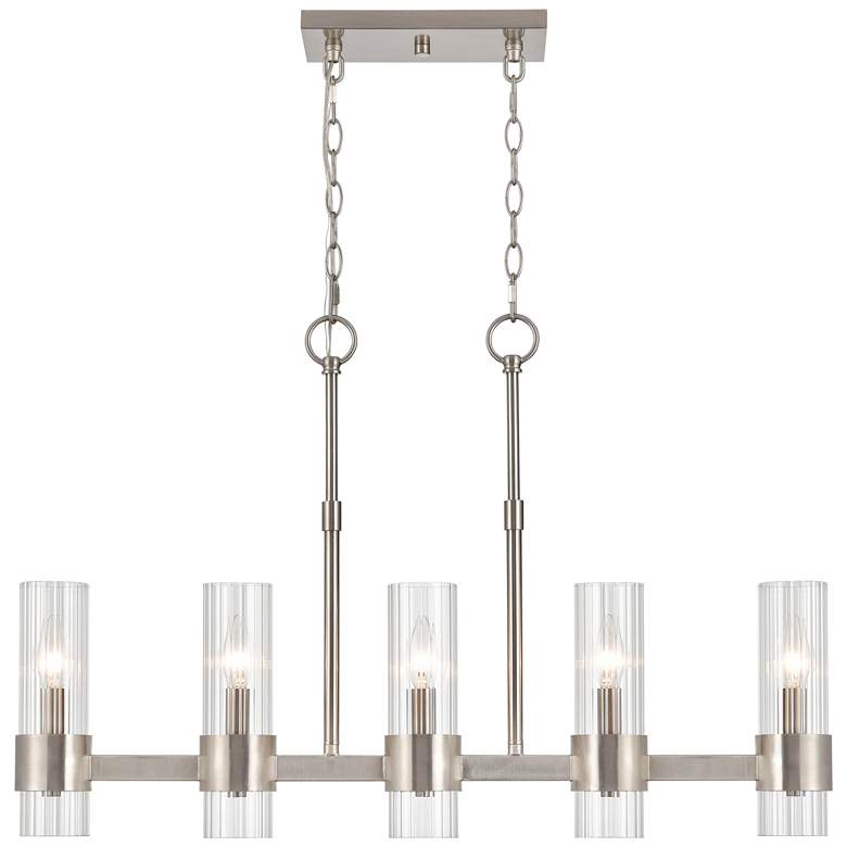 Image 1 Caberton 32" Wide Brushed Nickel 5-Light Island Chandelier