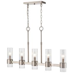 Caberton 32" Wide Brushed Nickel 5-Light Island Chandelier