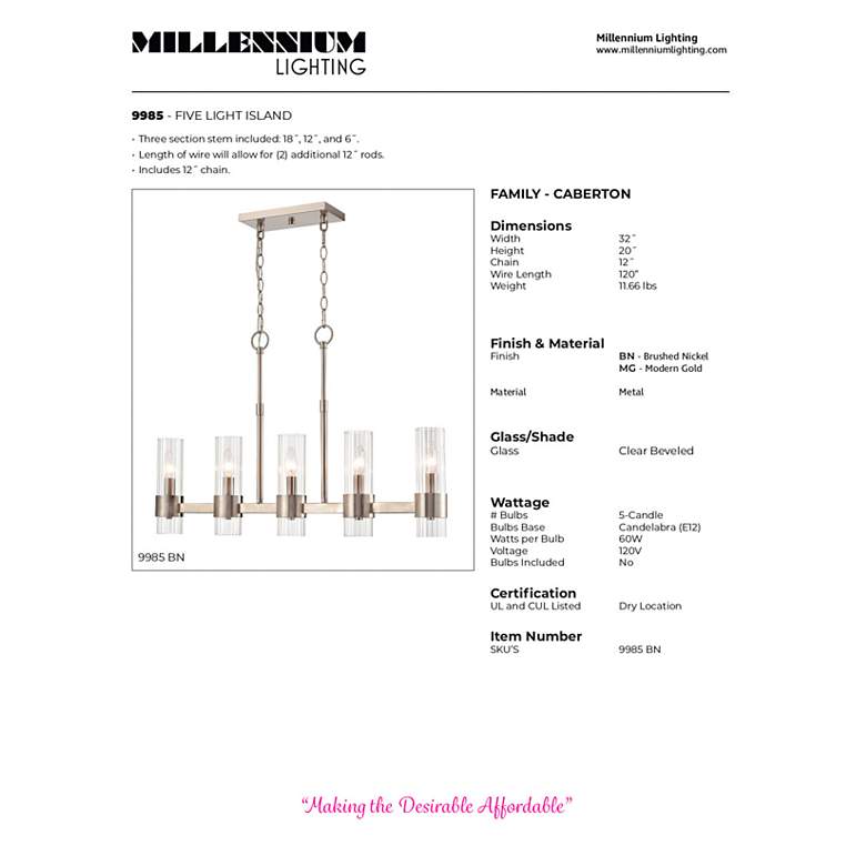 Image 5 Caberton 32" Wide Brushed Nickel 5-Light Island Chandelier more views