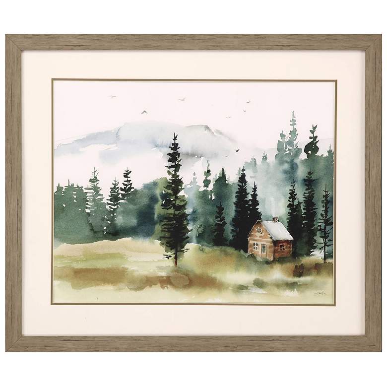 Image 1 Cabin in the Woods 36"W x 30"H Framed Art