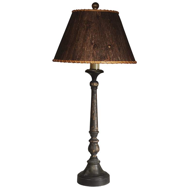 Image 1 Cabin Lodge Wood Buffet Table Lamp by The Natural Light