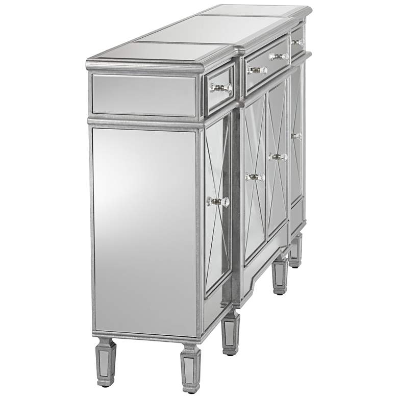 Image 7 Cablanca 60 inch Wide 4-Door 3-Drawer Silver Mirrored Cabinet more views