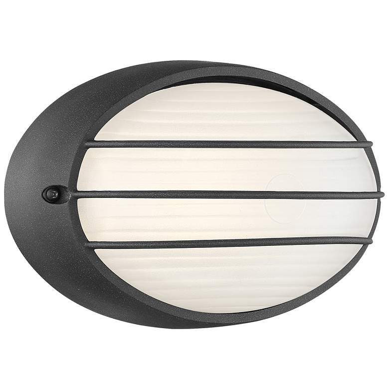 Image 2 Cabo 5 1/4 inch High Black and White Oval Modern LED Outdoor Wall Light