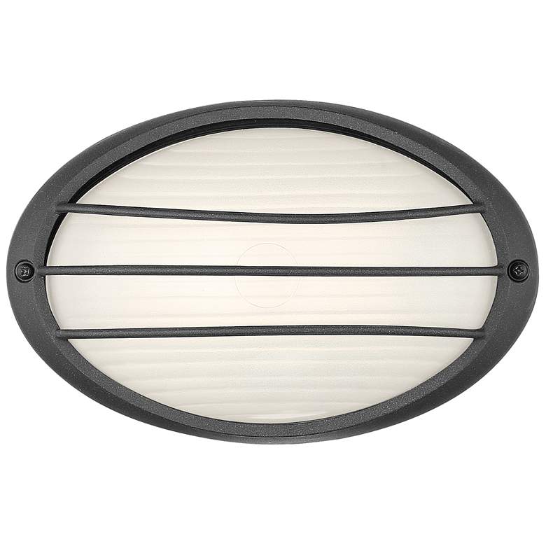 Image 4 Cabo 5 1/4" High Black and White Oval Modern LED Outdoor Wall Light more views