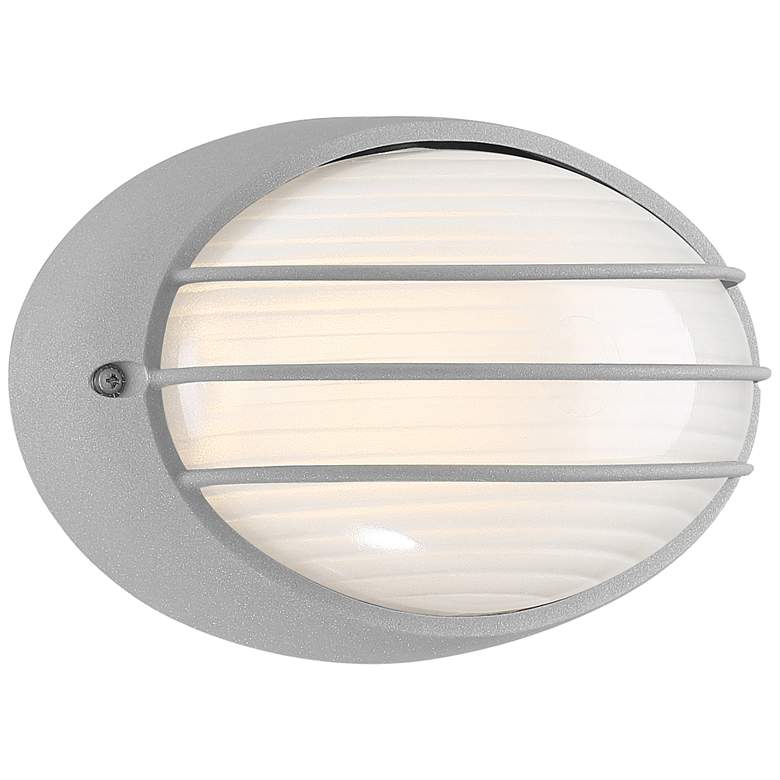 Image 2 Cabo 5 1/4" High Satin Oval LED Outdoor Wall Light