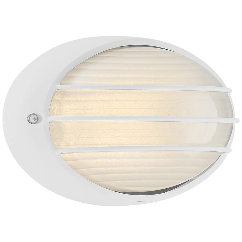Image 2 Cabo 5 1/4 inch High White Oval LED Outdoor Wall Light