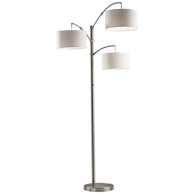 Image 2 Cabo Brushed Steel Metal 3-Light Arc Floor Lamp