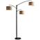 Cabo Dark Bronze Metal 3-Light Arc Floor Lamp