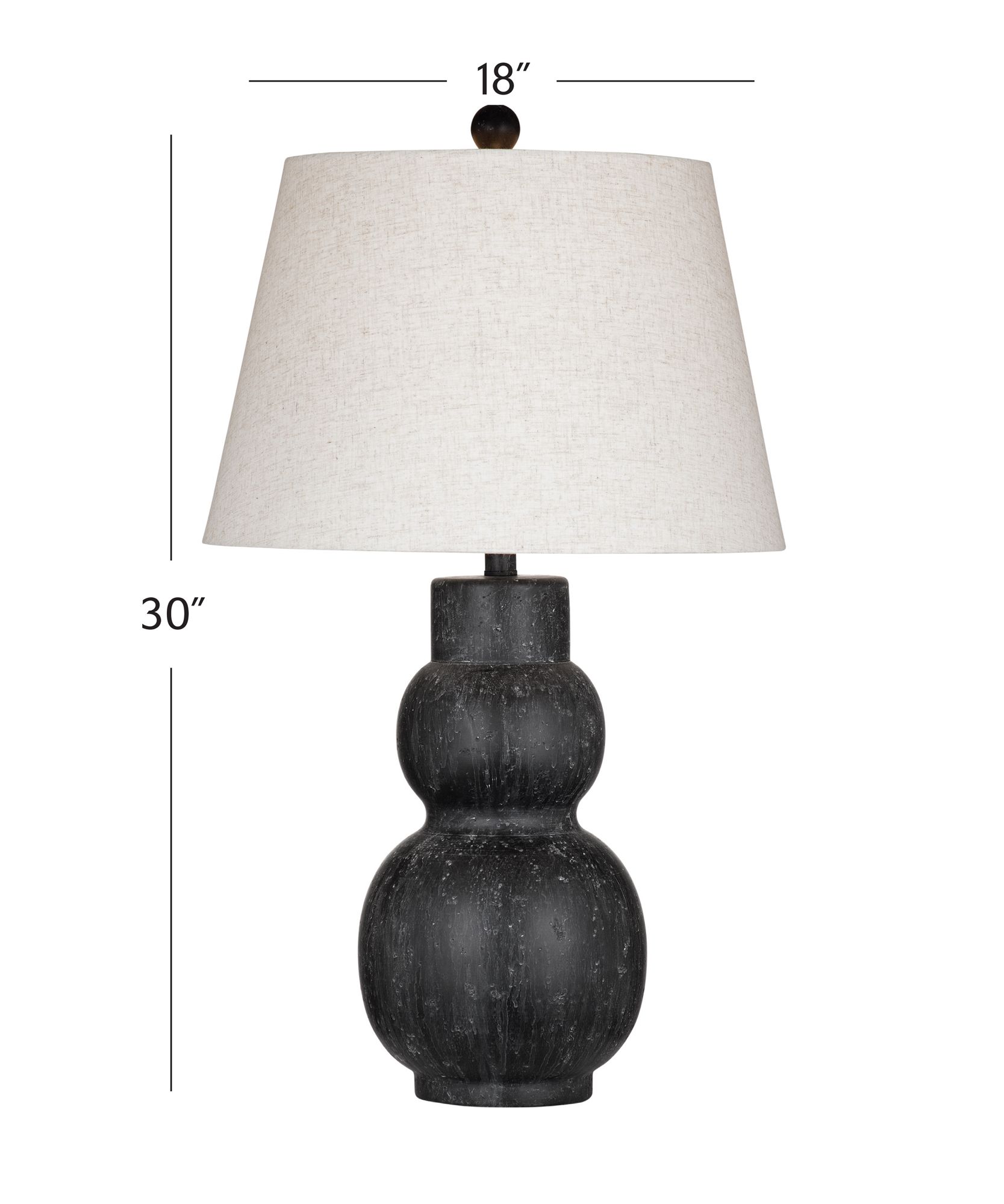 Image 5 Cabo Rojo 30" High Black Table Lamp more views