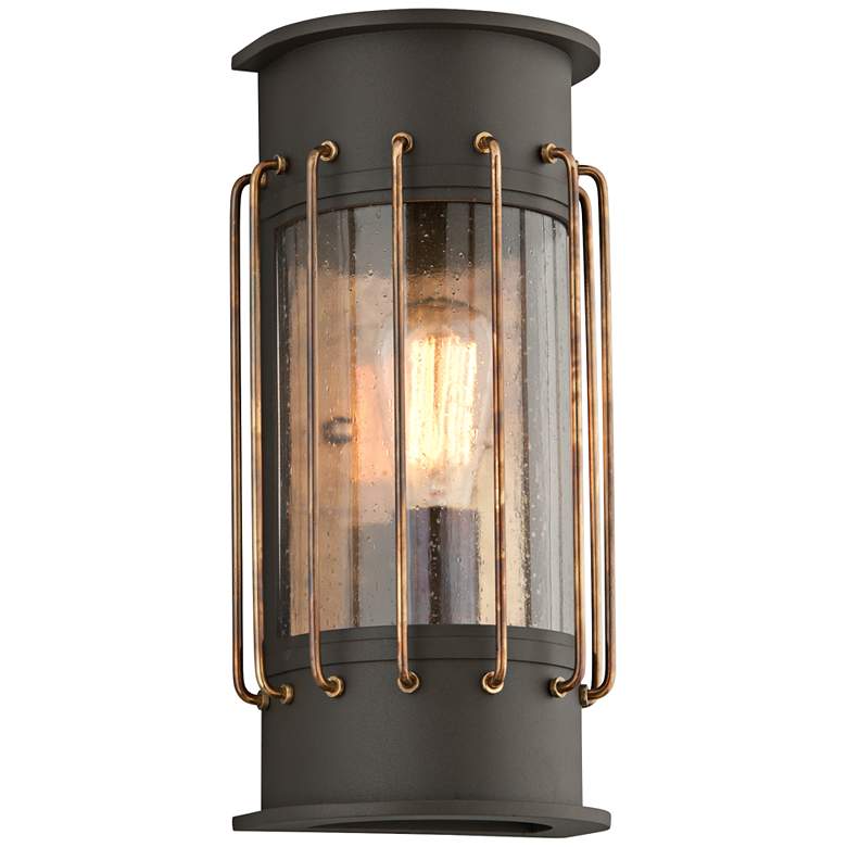 Image 1 Cabot 14 inchH Bronze and Historic Brass Outdoor Wall Light