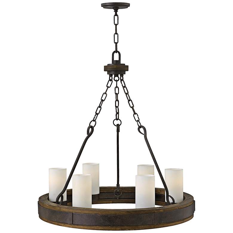 Image 2 Cabot 28" Wide Rustic Iron Wagon Wheel Chandelier