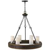 Cabot 28&quot; Wide Rustic Iron Wagon Wheel Chandelier