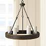 Cabot 28" Wide Rustic Iron Wagon Wheel Chandelier