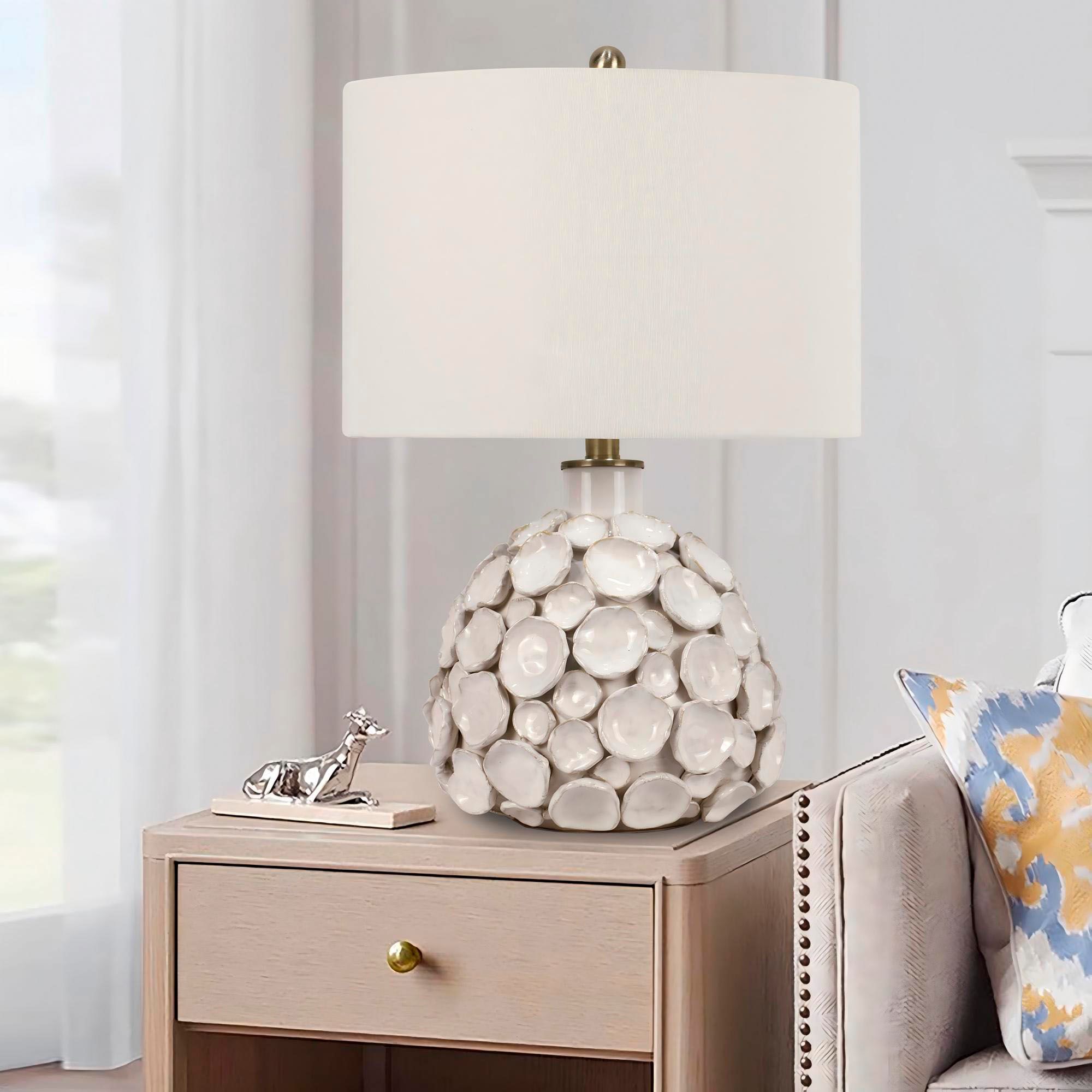 Image 3 Cabrera Reactive White Ceramic Accent Table Lamps Set of 2 more views