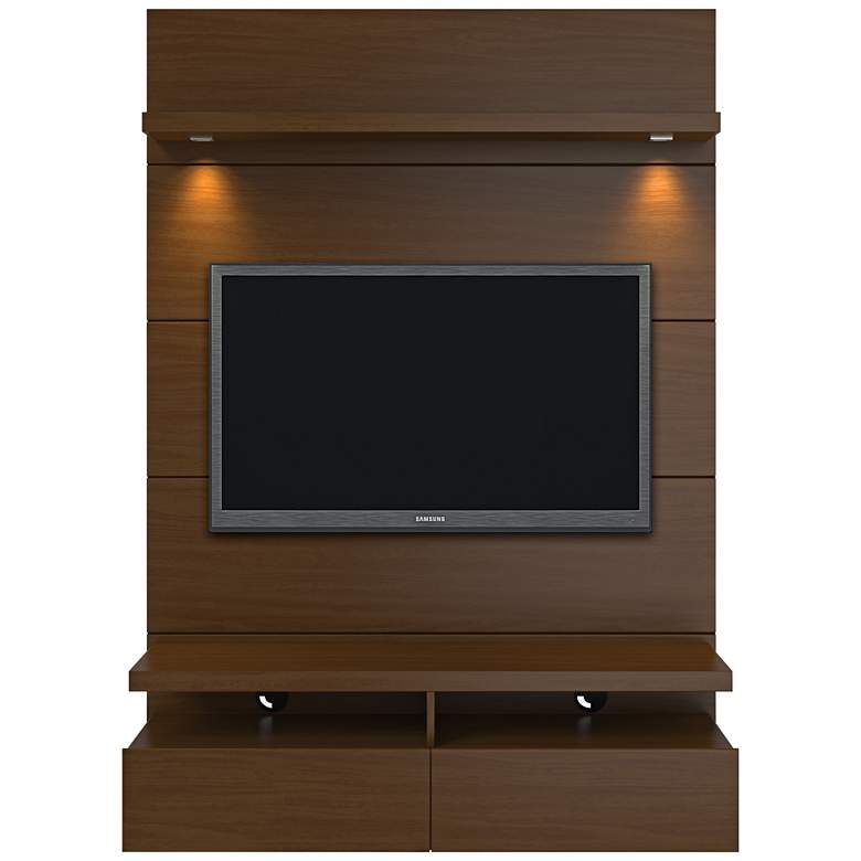 Image 1 Cabrini 1.2 Nut Brown Floating Wall Entertainment Center