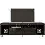 Cabrini-1.8 71" Wide Black Wood 2-Drawer TV Media Stand