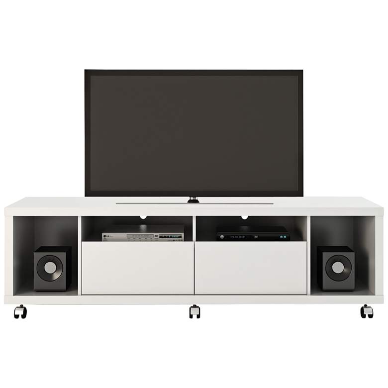 Image 2 Cabrini-1.8 71 inch Wide White Gloss Modern Media TV Stand