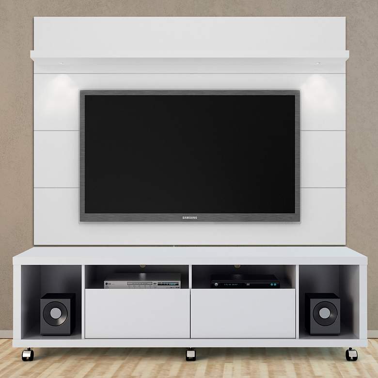 Image 3 Cabrini-1.8 71 inch Wide White Gloss Modern Media TV Stand more views