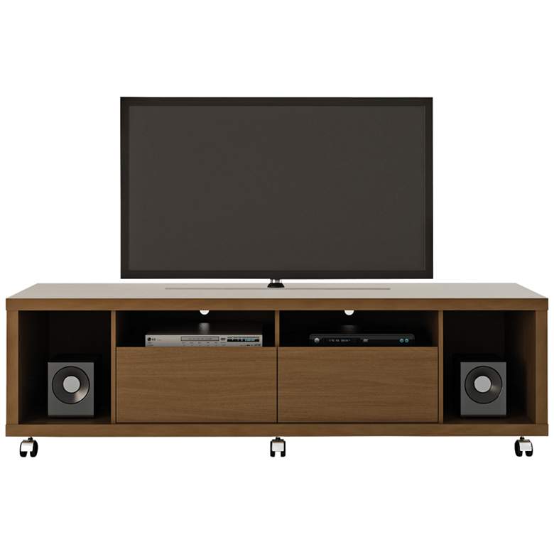 Image 1 Cabrini 1.8 Nut Brown Wood 2-Drawer TV Stand