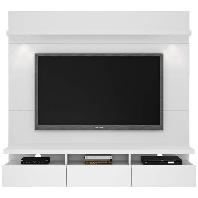 Image 1 Cabrini 1.8 White Gloss Floating Wall Entertainment Center