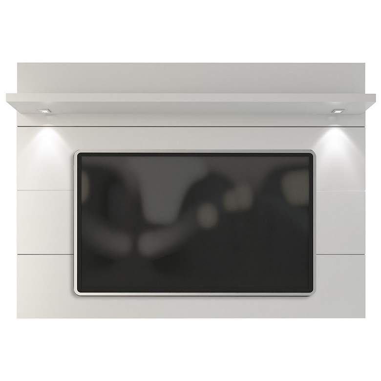 Image 1 Cabrini 1.8 White Gloss Wood Floating Wall TV Panel