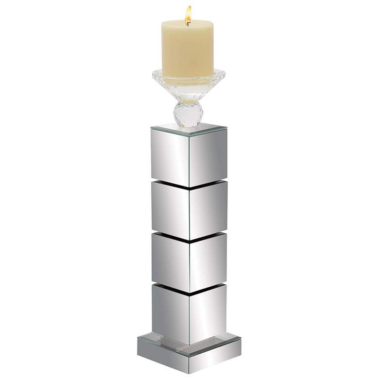 Image 1 Cache Peak Mirrored Glass Pillar Candle Holder