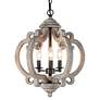 Cachil 15 1/2" Wide Distressed Wood 3-Light Orb Chandelier