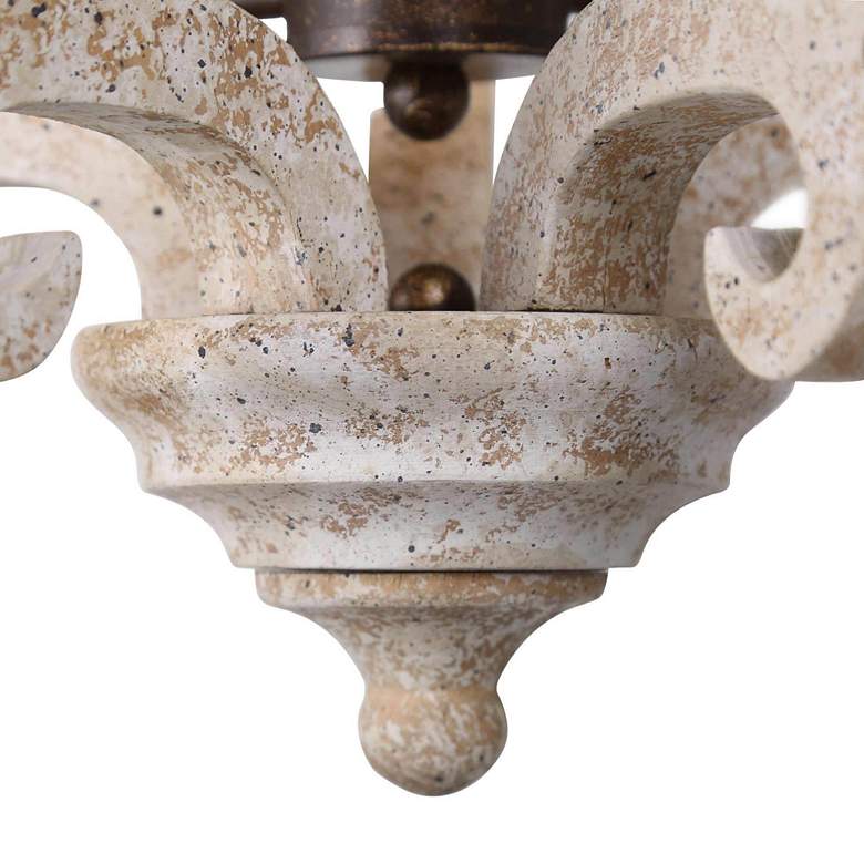 Image 2 Cachil 15 1/2 inchW Weathered White 3-Light Lantern Chandelier more views