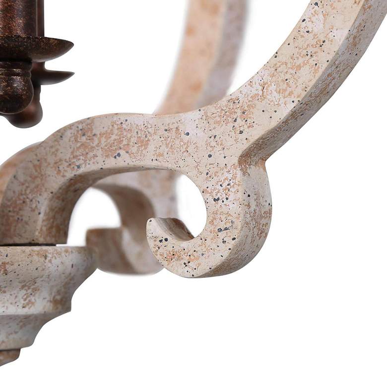 Image 3 Cachil 15 1/2"W Weathered White 3-Light Lantern Chandelier more views