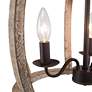 Cachil 15" Wide Distressed Wood 3-Light Lantern Chandelier