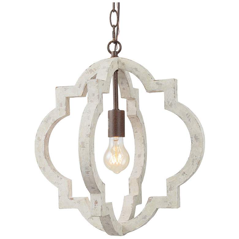 Image 1 Cachil 16" Wide 1-Light Wood Lantern Chandelier