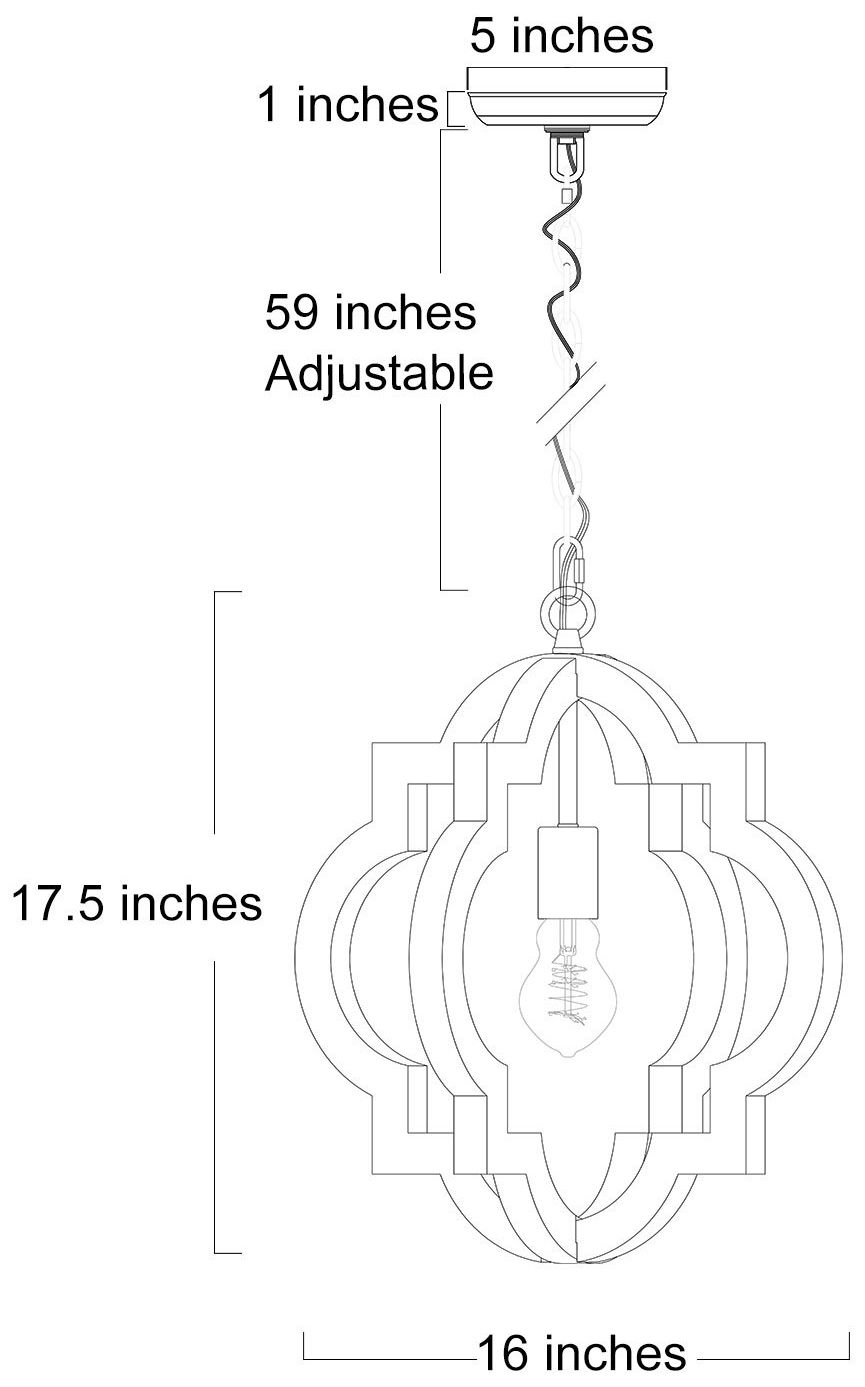Image 6 Cachil 16" Wide 1-Light Wood Lantern Chandelier more views