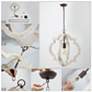 7_Cachil 16" Wide 1-Light Wood Lantern Chandelier more views