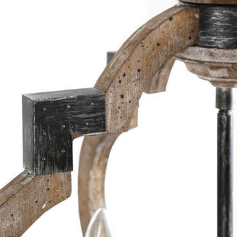 Image 4 Cachil 19 3/4"W Distressed Wood 4-Light Lantern Chandelier more views