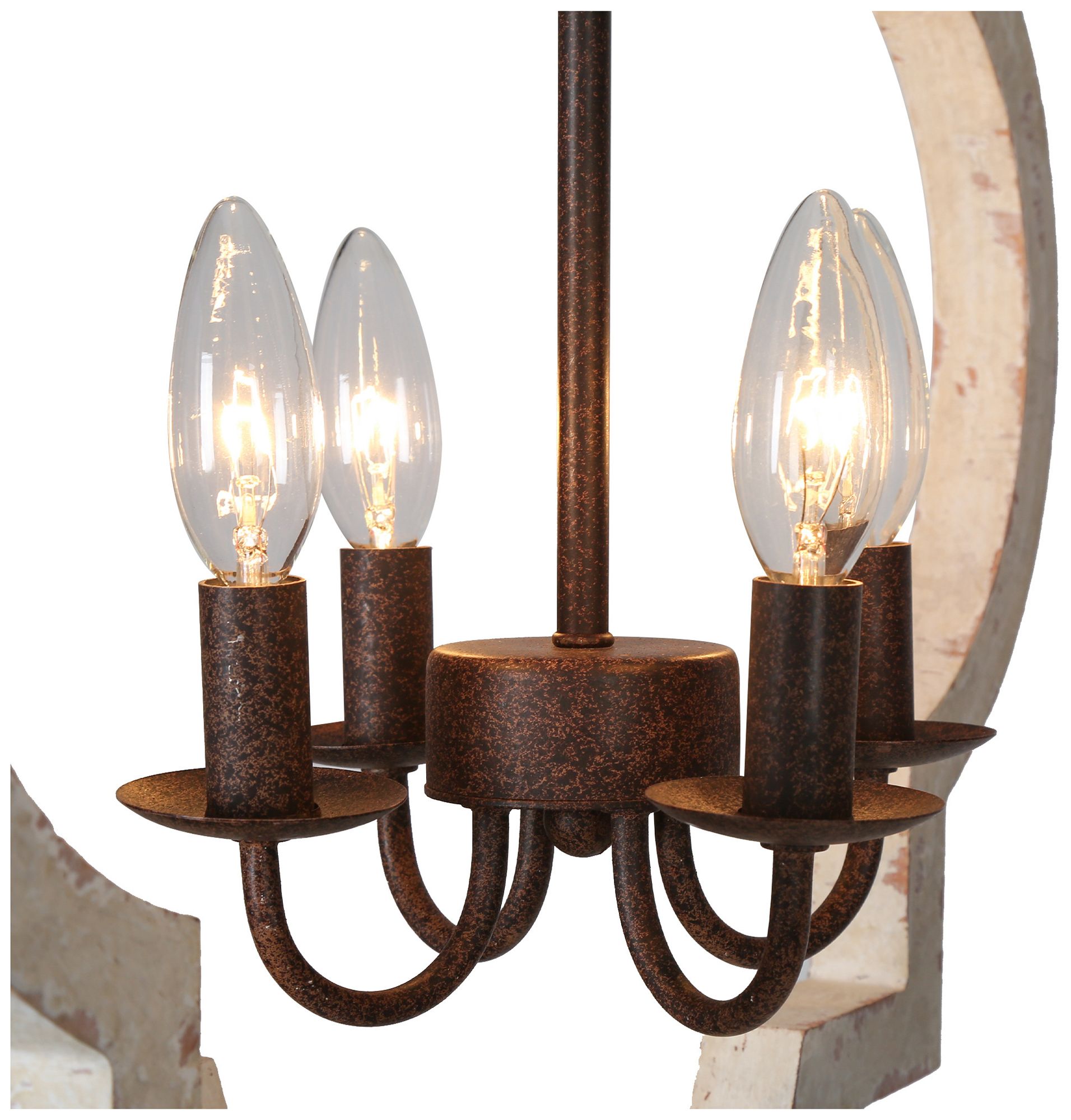 Image 5 Cachil 21.5" Wide Weathered Wood 4-Light Lantern Chandelier more views