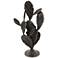 Cactus 13" High Distressed Black Metal Sculpture