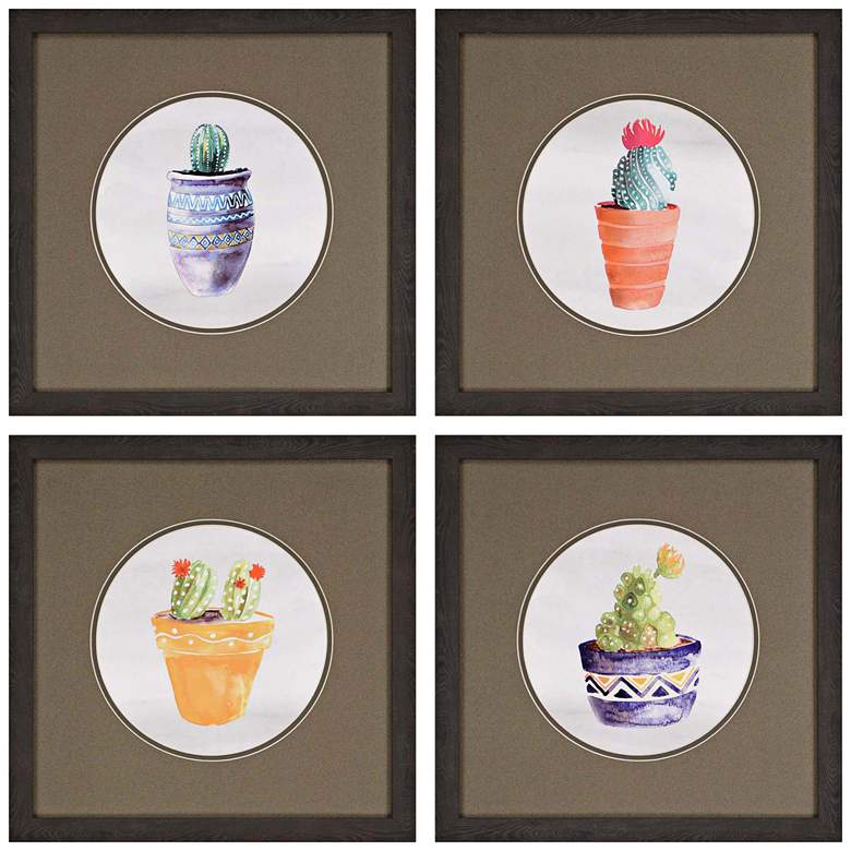 Image 1 Cactus 18 inch Square 4-Piece Framed Wall Art Set