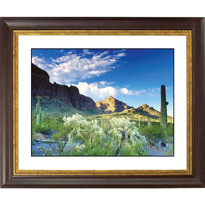 Image 1 Cactus Field Gold Bronze Frame Giclee 20 inch Wide Wall Art