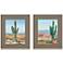 Cactus Study 28" High 2-Piece Giclee Framed Wall Art Set