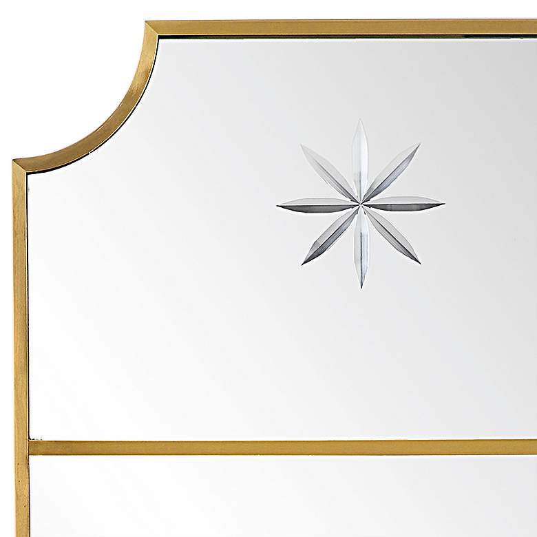 Caddington Brushed Brass 18&quot; x 40&quot; Curved Corner Wall Mirror more views