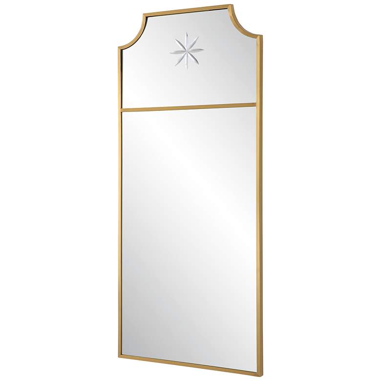 Image 3 Caddington Brushed Brass 18" x 40" Curved Corner Wall Mirror more views