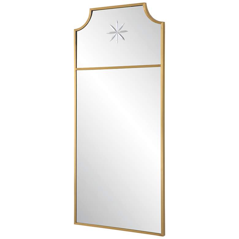 Image 3 Caddington Brushed Brass 18 inch x 40 inch Curved Corner Wall Mirror more views