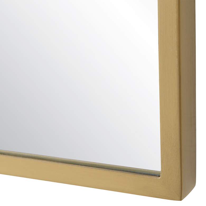 Image 4 Caddington Brushed Brass 18" x 40" Curved Corner Wall Mirror more views