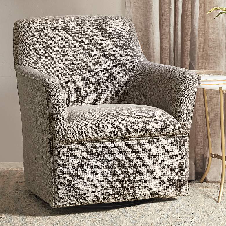 Image 1 Caddy Soft Gray Fabric Swivel Glider Chair